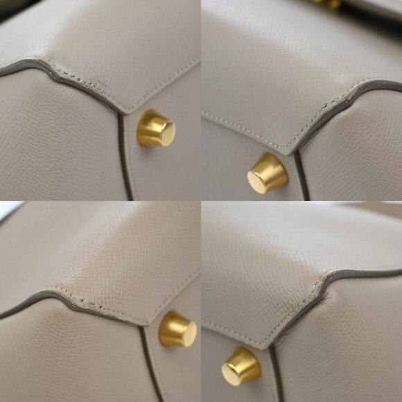 CELINE Logo Belt Bag Mini 2Way Shoulder Hand Bag Leather Beige GHW Italy 42RF556 - Picture 14 of 15